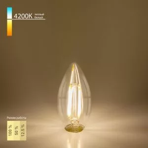 Филаментная светодиодная лампа "Свеча" Dimmable C35 5W 4200K E14 BL134 Elektrostandard a045174