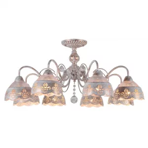 Потолочная люстра Arte Lamp SICILIA Белый||Золотистый A9106PL-8WG