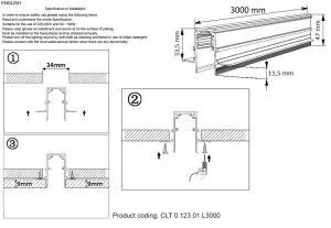 Шинопровод магнитный встраиваемый Crystal Lux CLT 0.123 01 L3000 BL