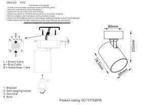 Светильник потолочный Crystal Lux CLT 017CW1S BL