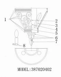 Настенный светильник CHIARO Флоранс 387020402