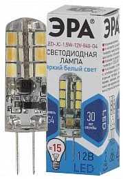 Лампочка светодиодная ЭРА STD LED JC-1,5W-12V-840-G4 G4 1,5Вт капсула нейтральный белый свет