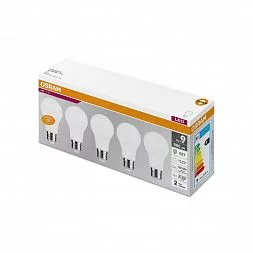 Лампочки светодиодные Osram Led Value Classic A75 10Вт 4000К Е27 / E27 груша матовая нейтральный белый свет набор 5 штук