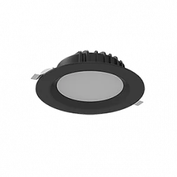 Светильник светодиодный "ВАРТОН" Downlight круглый встраиваемый 190*70 мм 25W Tunable White (2700-6500K) IP54/20 RAL9005 черный муар диммируемый по протоколу DALI