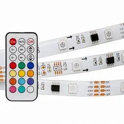 Лента SPI-5000SE-IR21B 12V RGB (5060,150 LED x3,1804, ПДУ)