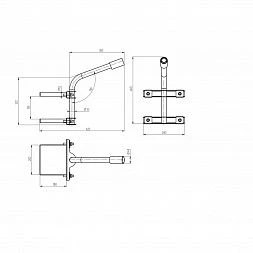 Кронштейн на опору ЭРА SPP-AC4-0-350-048 с 2 хомутами 350mm d48mm